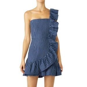 Alexis Blue Striped Ruffle Dress